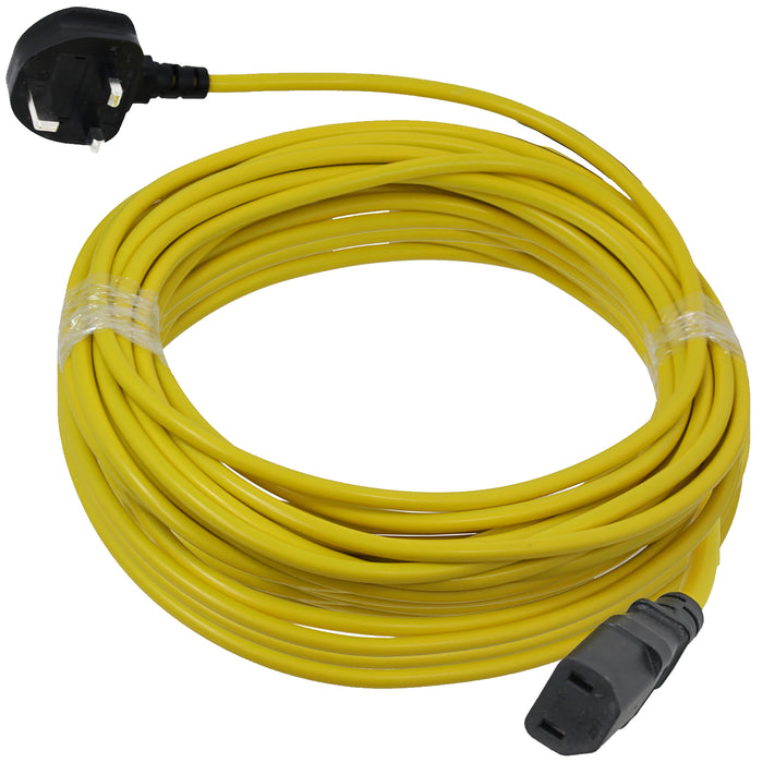 Mains Power Cable for Karcher Vacuum Cleaners T7/1 T9/1 T10/1 T12/1 12M UK Plug - 12 metres