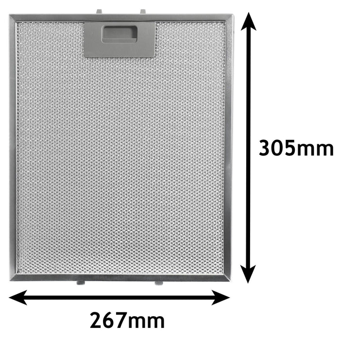 Filter for Indesit Cooker Hood Grease Metal Mesh for Ignis for GDA for Bauknecht 305mm x 267mm