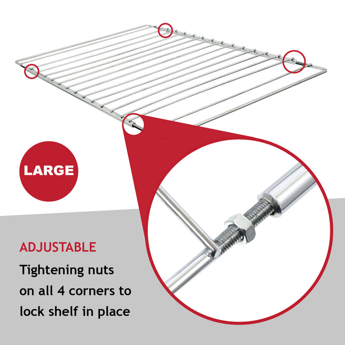 Large Oven Shelf Adjustable Width No Gaps UNIVERSAL Extendable Lock Grill 590mm