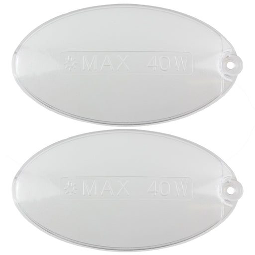 Cooker Hood Light Diffuser Lens Oval Cover Plates (100mm x 52mm, Pack of 2)