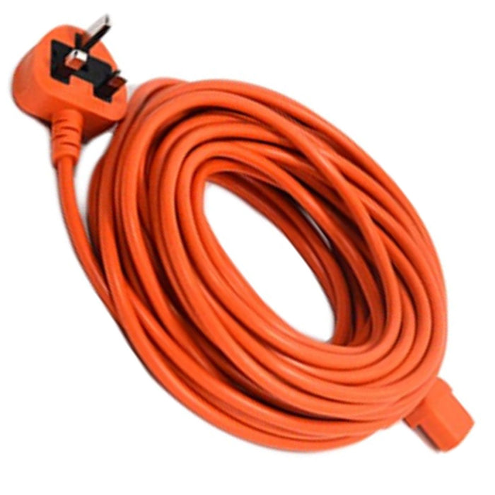 Cable for Vax VCC-08 Vacuum Cleaner Orange Mains Power Lead & UK Plug 12.5m
