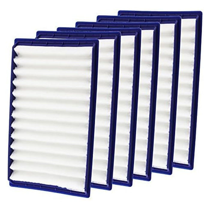 Washable H Level Filters for Dyson DC02 Vacuum Cleaners (Blue, Pack of 6)