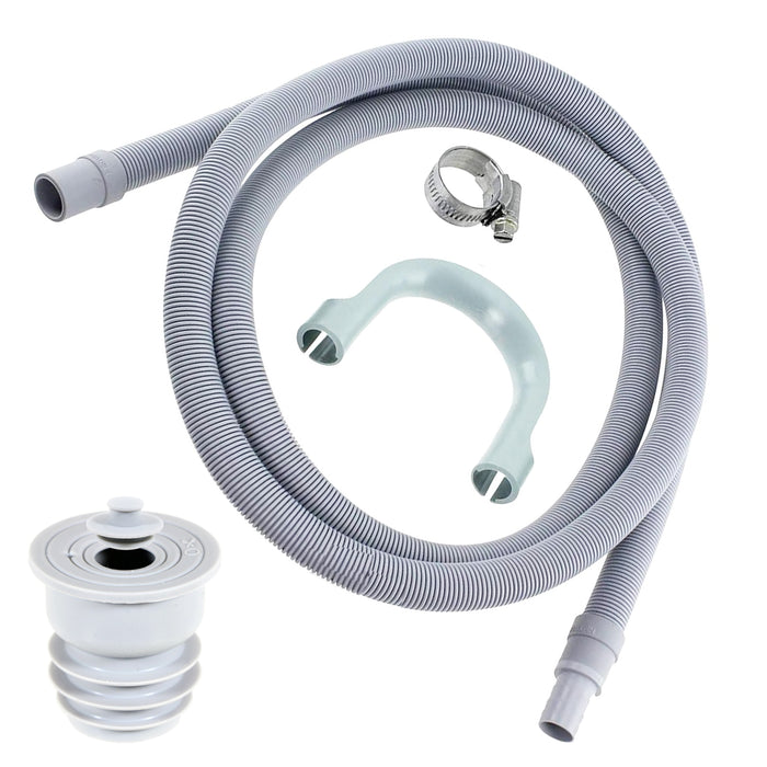 Drain Hose + Seal Plug Kit Washing Machine Dishwasher Waste Pipe Extension Set (1.5m)