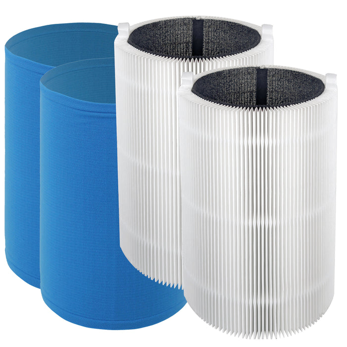 Filter Kit for BLUEAIR Air Purifier HEPA Carbon Sleeve Blue Pure 411 3210 Joy S (Pack of 2)