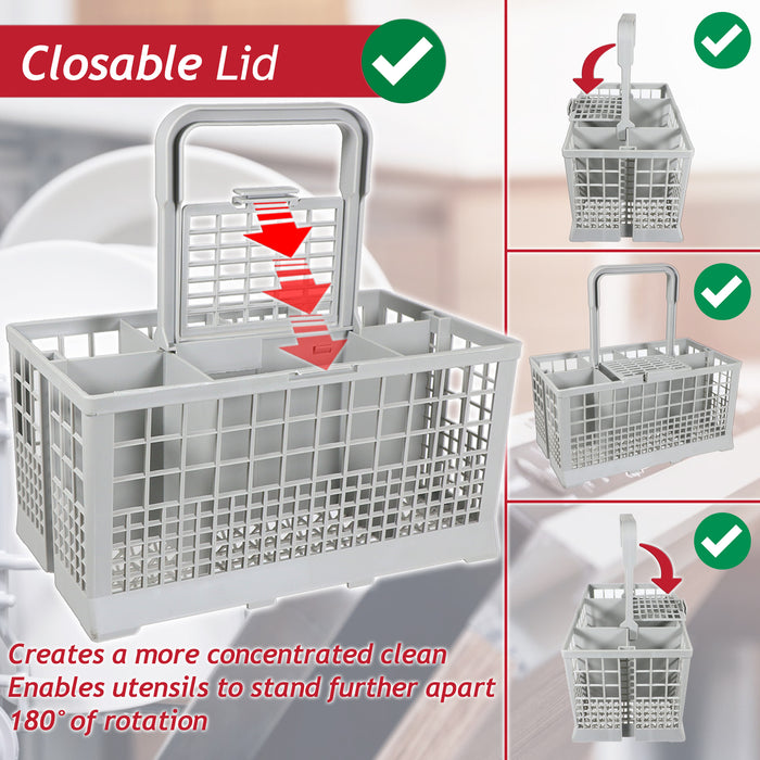 Cutlery Basket Caddy Cage for Samsung Dishwasher (Removable Handle, 240mm)