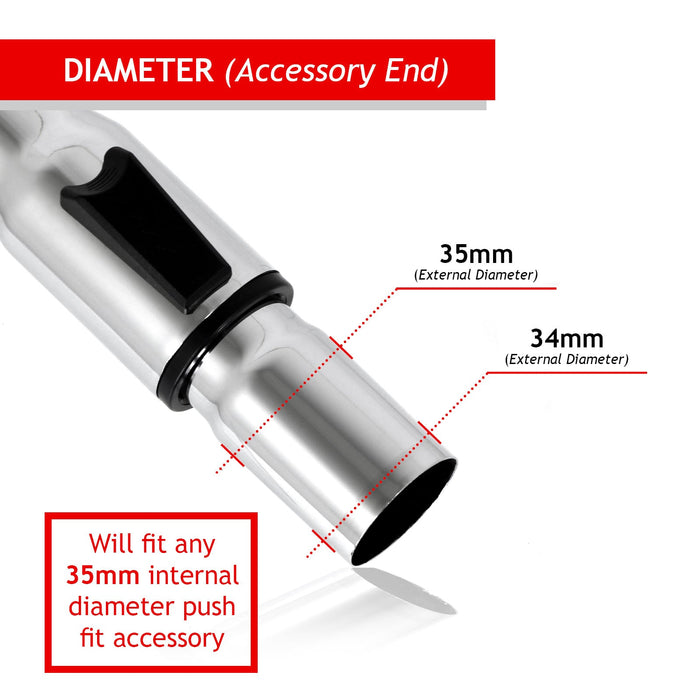 Brush Rod Tool Kit for MacAllister MWDV-16 16L L-A MWDV-20 20L Vacuum Tube Pipe 35mm