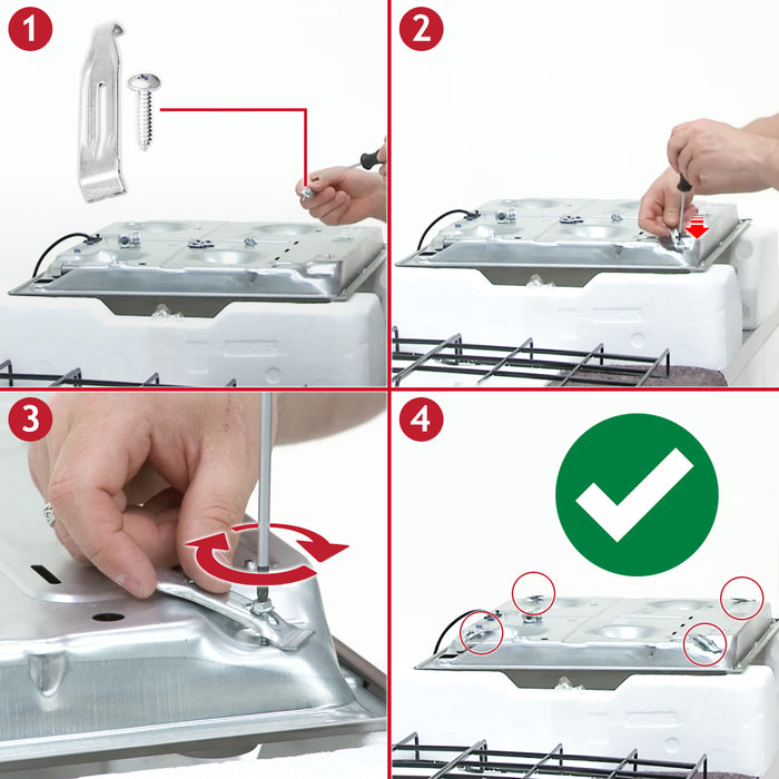 Fixing Bracket Installation Kit for Smeg Hob 698290402 (Stainless Steel)