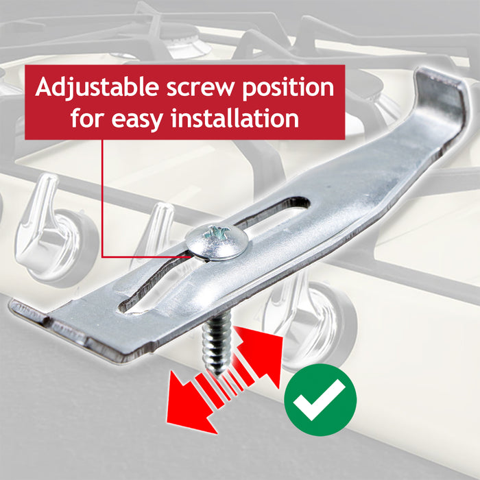 Fixing Bracket Installation Kit for Smeg Hob 698290402 (Stainless Steel)