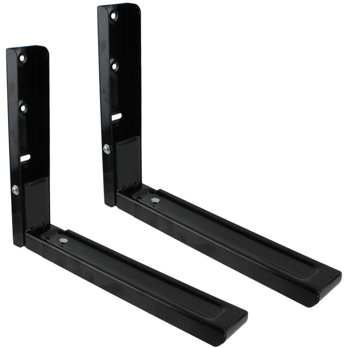 Universal Extendable Wall Mounting Brackets for All Makes and Models of Microwave (Black)
