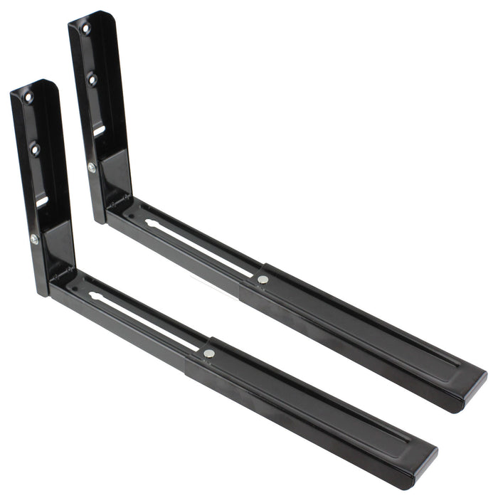 Universal Extendable Wall Mounting Brackets for All Makes and Models of Microwave (Black)
