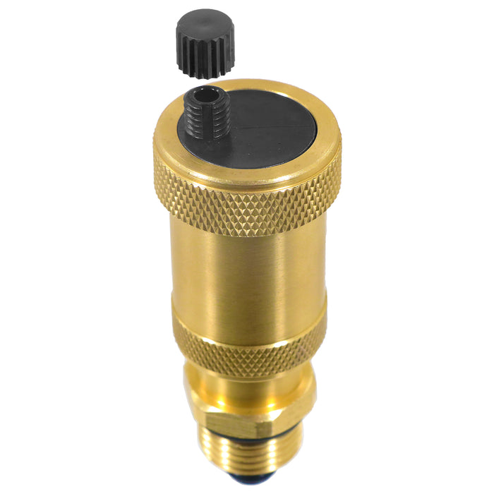 Auto Air Vent 1/2 Brushed Brass Central Heating Boiler Automatic Venting with Check Valve