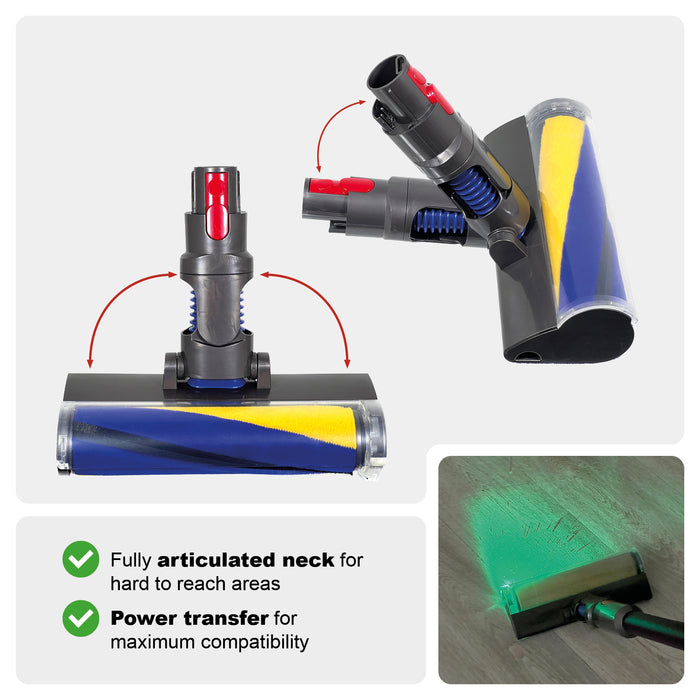 Soft Roller Brush Head for Dyson V7 V8 V10 V11 V15 Hard Floor Dirt Detect Laser