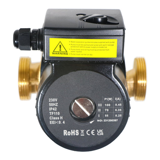 Hot Water Circulator Pump Universal Bronze Circulation System (45W, 230V, 50Hz, 130mm)