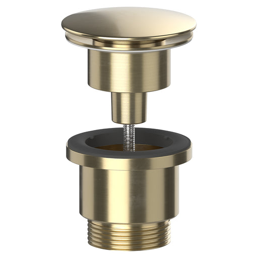 Clicker Basin Waste Plug 1 1/4" 60mm Click Clack Bathroom Sink Pop Up Push Dome (Brushed Brass)