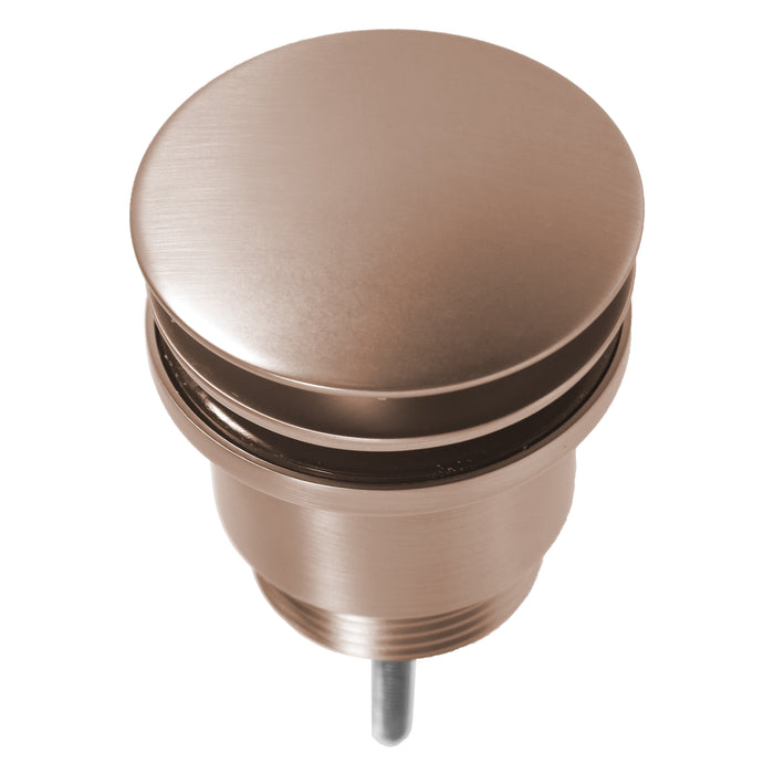 Clicker Basin Waste Plug 1 1/4" 60mm Click Clack Bathroom Sink Pop Up Push Dome (Brushed Copper)
