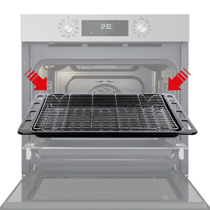 Full Width Oven Grill Tray / Pan Base with Rack UNIVERSAL Bottom 476mm x 374mm