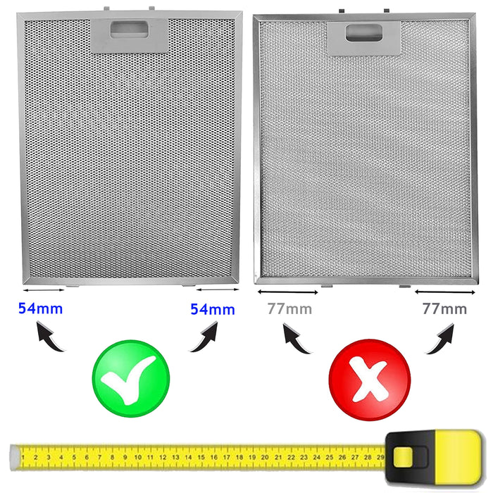 Metal Grease Mesh Filter for CDA Cooker Hood Extractor Fan Vent Pack of 2 (Silver, 320 x 260mm)