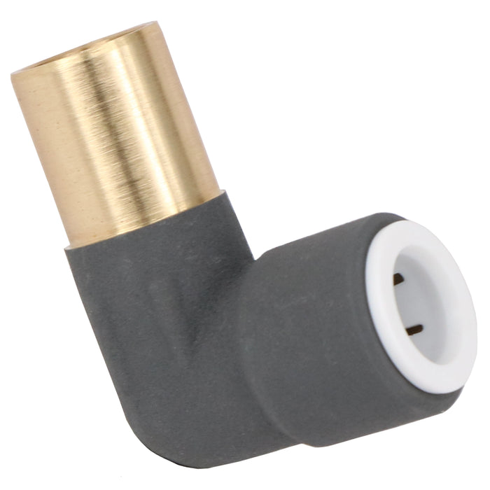 Radiator Valve Reducing Elbow Stem Compression 15mm x 10mm Pushfit Anthracite