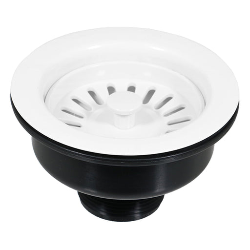 Sink Waste Basket Strainer Plug 1 1/2" BSP Kitchen Bathroom Basin Unit (Gloss White)