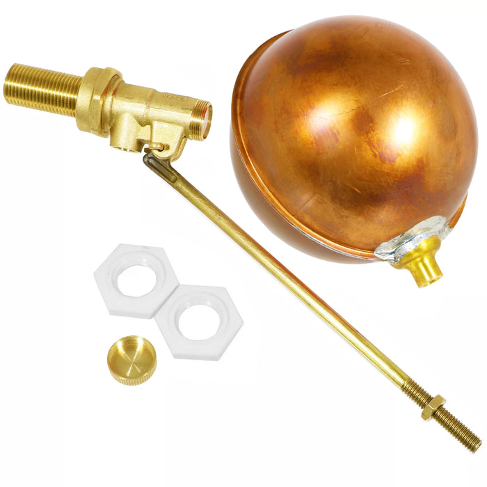 Toilet Float Valve 1/2" Part 1 BS1212/1 High Pressure Side Entry 4 1/2" Copper Ball Kit