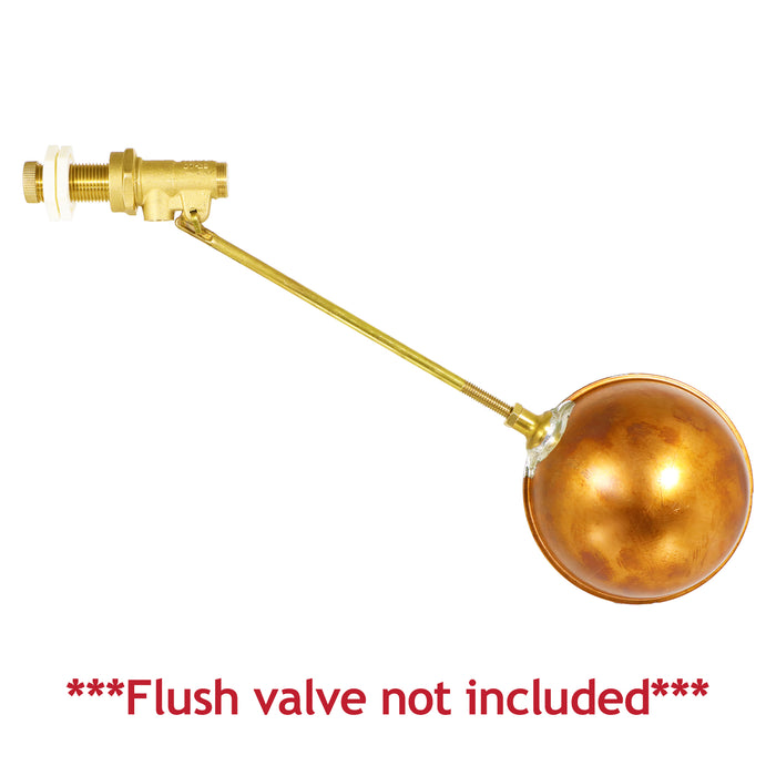 4 1/2" Copper Ball Float Toilet Cistern Water Tank Ballcock Flush Valve (5/16" BSW Brass Thread)