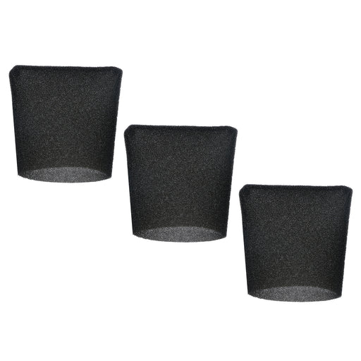 Foam Filter Sleeve for Wickes 20L 215735 288557 1250W Wet & Dry Vacuum Cleaner (22cm, Pack of 3)