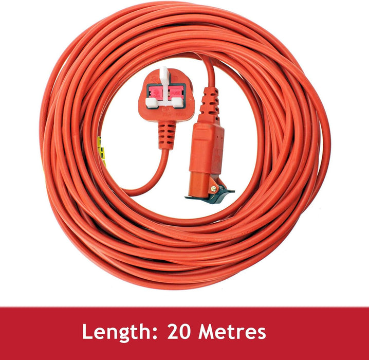 20 Metre Mains Cable & Lead Plug for Bosch Rotak 34 36 370 40 43 430 Lawnmowers (20m)