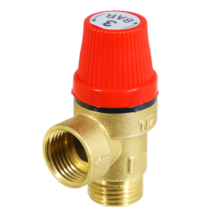 Boiler Pressure Relief Safety Valve 3 Bar 1/2" BSP Male x Female Brass PRV