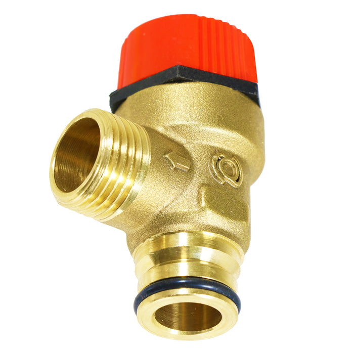 Pressure Relief Safety Valve for Baxi Boiler 3 Bar 1/2" BSP Male x Push Fit Brass PRV