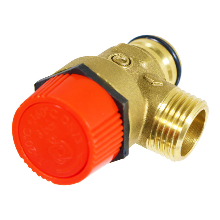 Pressure Relief Safety Valve for Worcester Bosch Boiler 3 Bar 1/2" BSP Male x Push Fit Brass PRV