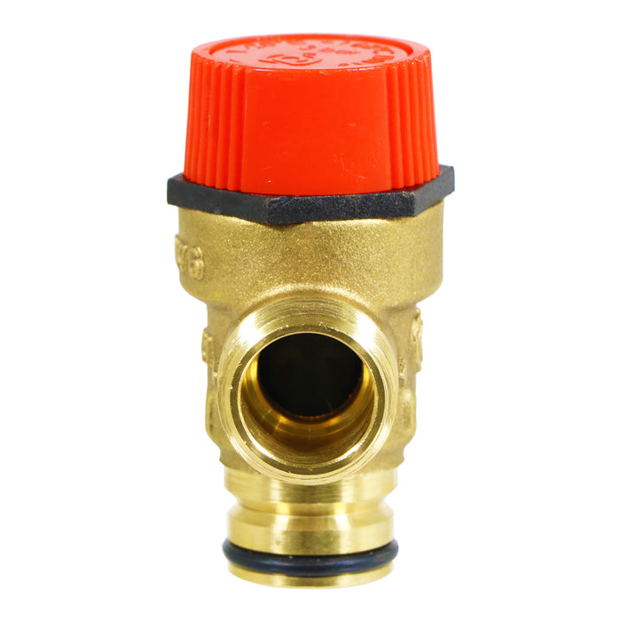 Pressure Relief Safety Valve for Baxi Boiler 3 Bar 1/2" BSP Male x Push Fit Brass PRV