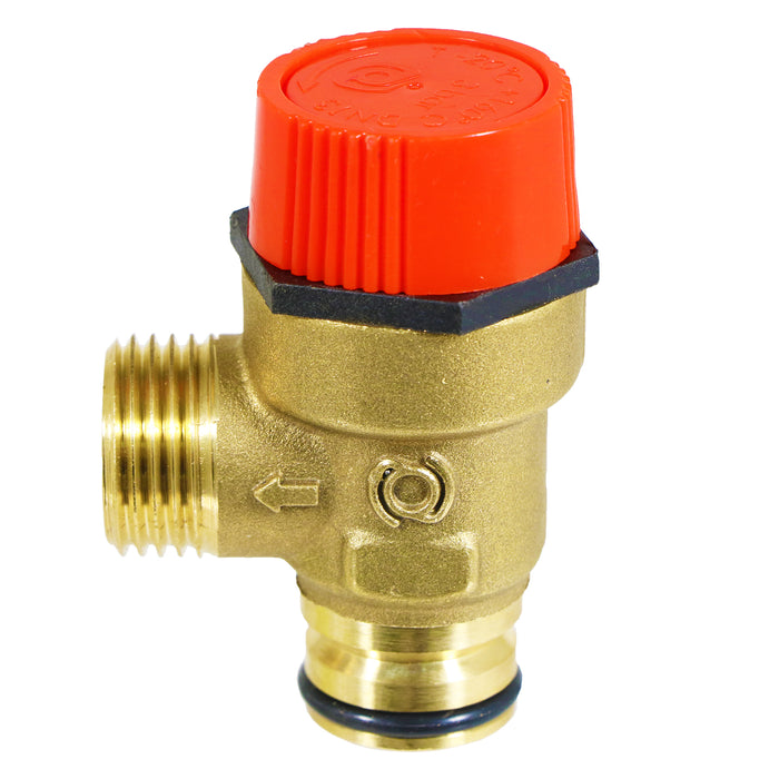 Pressure Relief Safety Valve for Worcester Bosch Boiler 3 Bar 1/2" BSP Male x Push Fit Brass PRV