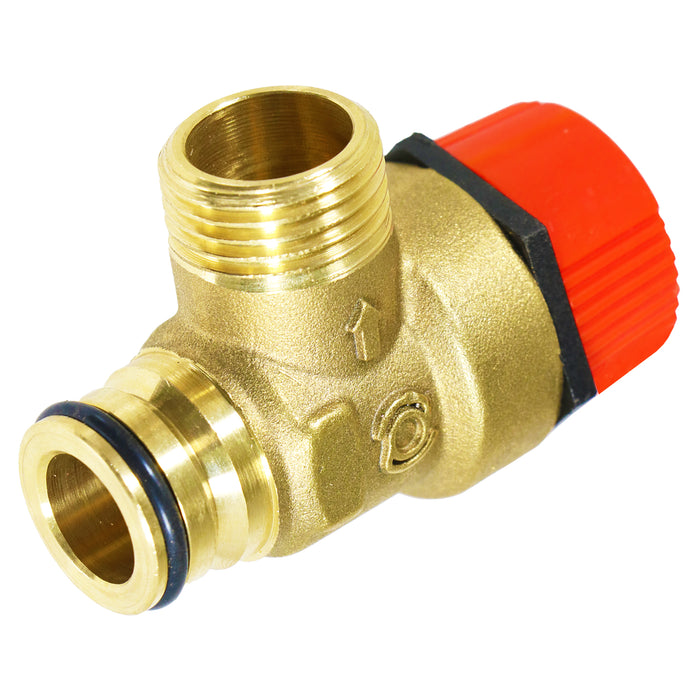 Boiler Pressure Relief Safety Valve 3 Bar 1/2" BSP Male x Push Fit Brass PRV