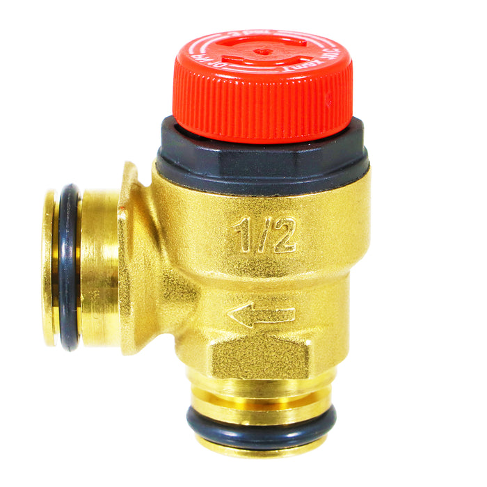 Boiler Pressure Relief Valve 3 Bar 1/2" BSP Push Fit Brass PN 10 Safety PRV