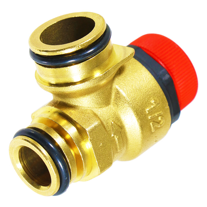 Boiler Pressure Relief Valve 3 Bar 1/2" BSP Push Fit Brass PN 10 Safety PRV