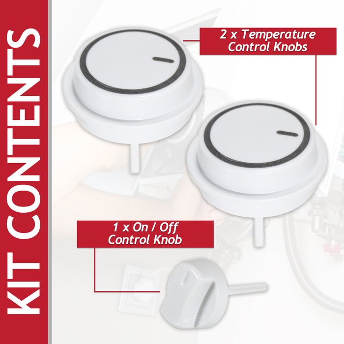 Control Knobs Kit for Vaillant ecoTEC Plus VIH VU VUI VUW Boiler (Pack of 3)