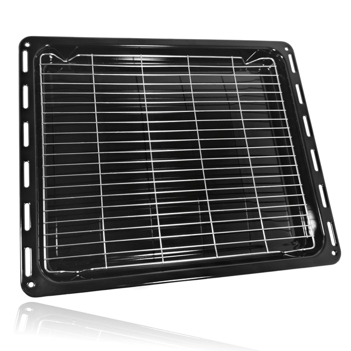 SPARES2GO Oven Grill Tray Shelf UNIVERSAL Full Width Bottom Base Pan Rack 46.5cm x 37.5cm