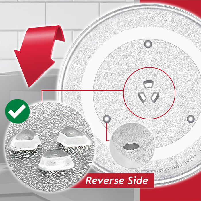 Universal Microwave Turntable Plate 6 Lug Fixing Y Type Glass Dish Tray (11" / 28.5cm / 285mm)