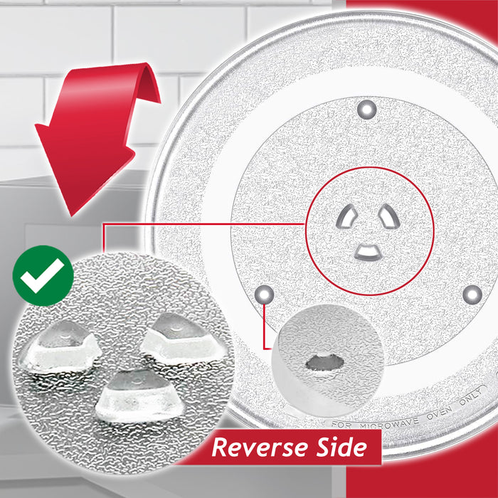 Universal Microwave Turntable Plate 6 Lug Fixing Y Type Glass Dish Tray (10" / 25.5cm / 255mm)