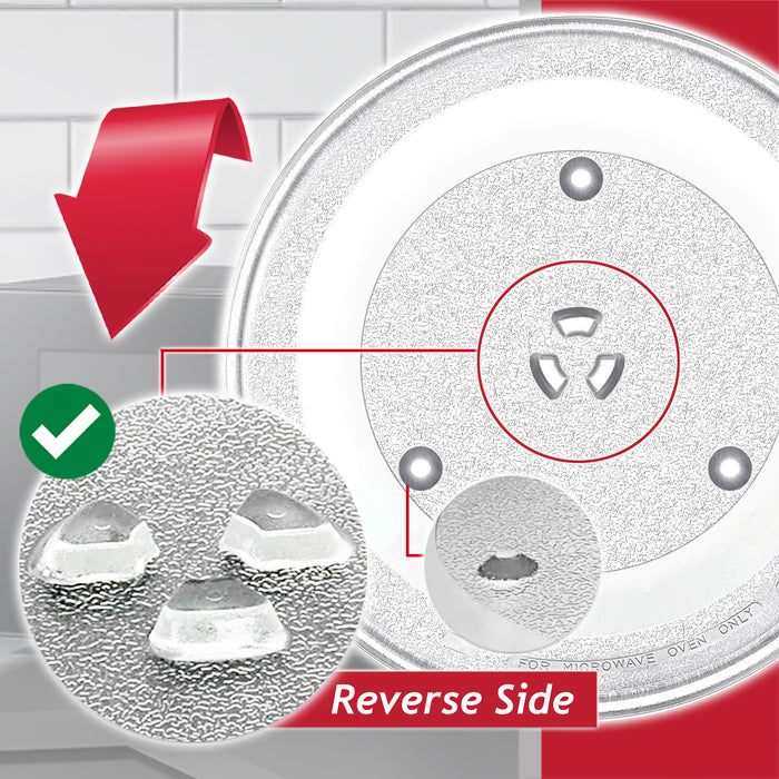 Universal Microwave Turntable Plate 6 Lug Fixing Y Type Glass Dish Tray (13" / 34cm / 340mm)