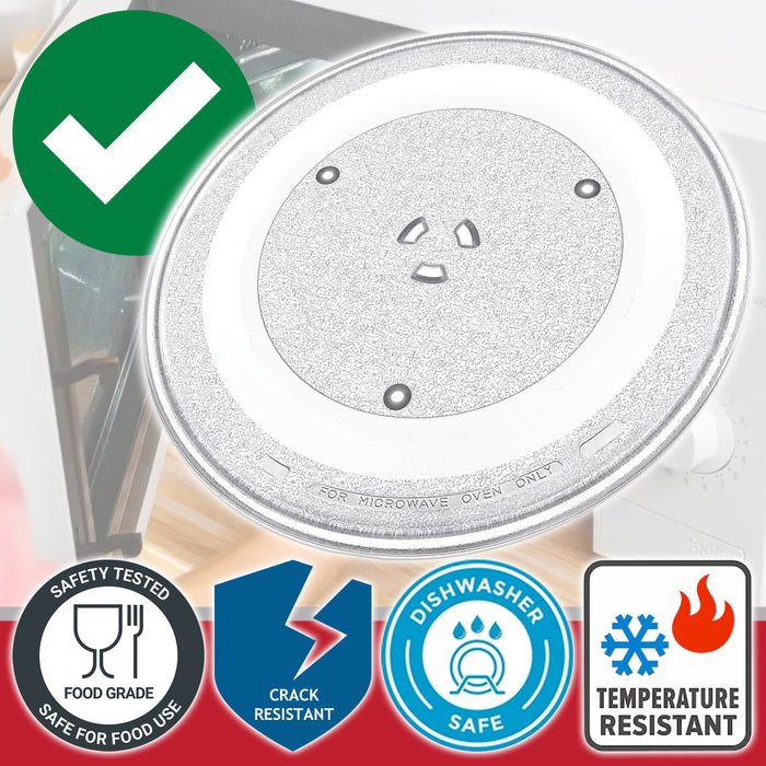 Universal Microwave Turntable Plate 6 Lug Fixing Y Type Glass Dish Tray (13.5" / 34.5cm / 345mm)