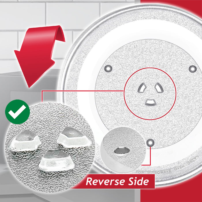 Universal Microwave Turntable Plate 6 Lug Fixing Y Type Glass Dish Tray (13.5" / 34.5cm / 345mm)