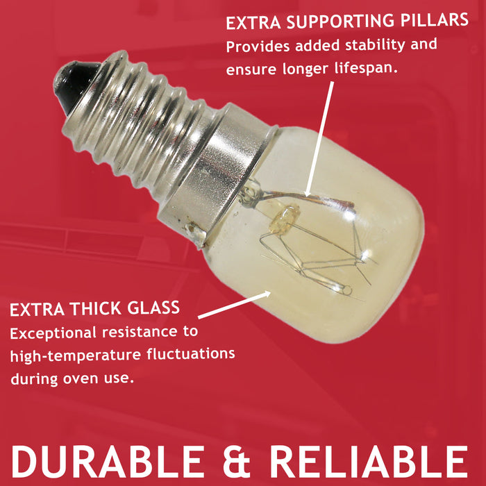 Pygmy Light Bulb Lamp for Whirlpool Oven Cooker Pack of 2 (15w, SES, E14)