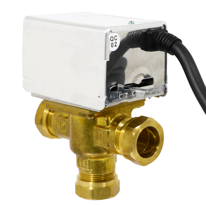 Optimum 22mm Valve Mid Position 3 Port Motorised Central Heating / Boiler System Control