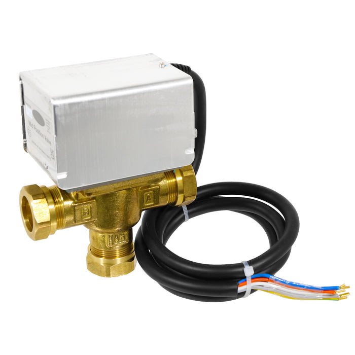 Optimum 22mm Valve Mid Position 3 Port Motorised Central Heating / Boiler System Control