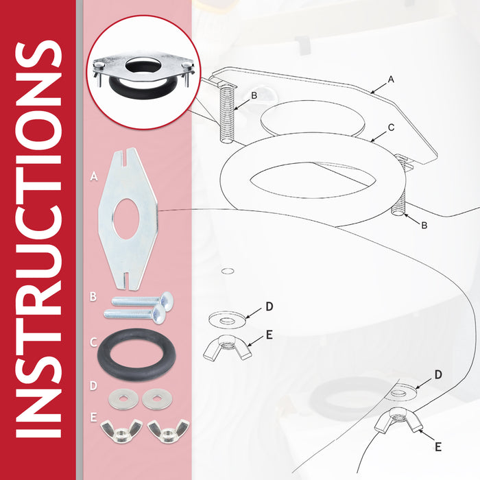 Universal Toilet Cistern Close Coupling Fixing Kit Flat Metal Plate Tank Pan Bowl Connector Set (1 1/2")