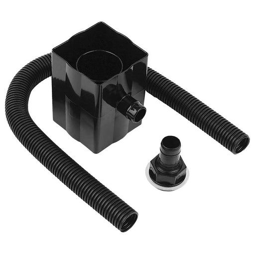 Rainwater Diverter 65mm Square 68mm Round Downpipe Water Butt Kit (Black)