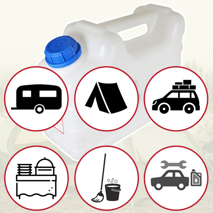 Large Water Container Jerry Can Tap Storage Tank 10L Bottle Camping Portable Cleaning Caravan Livestock Farming Equestrian Cooking