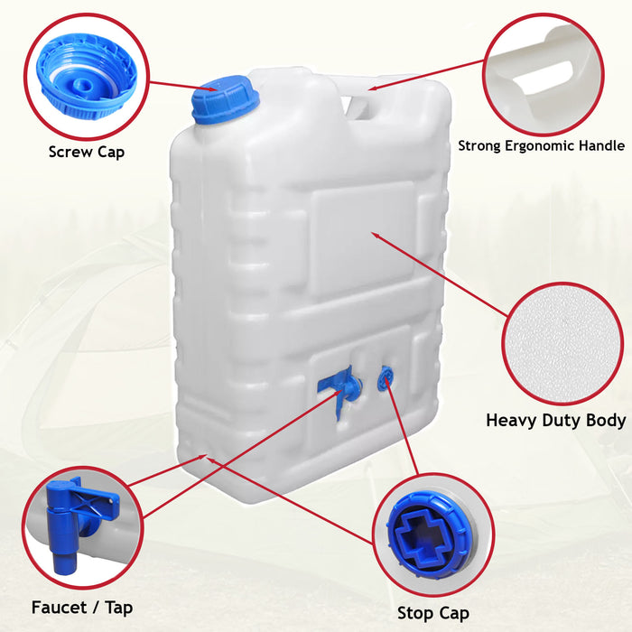 Large Water Container Jerry Can Tap Storage Tank 10L Bottle Camping Portable