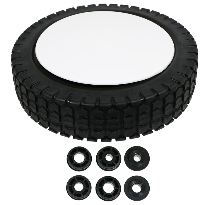 Universal 8" Lawnmower Wheel 200mm Tyre Reducer Bushes